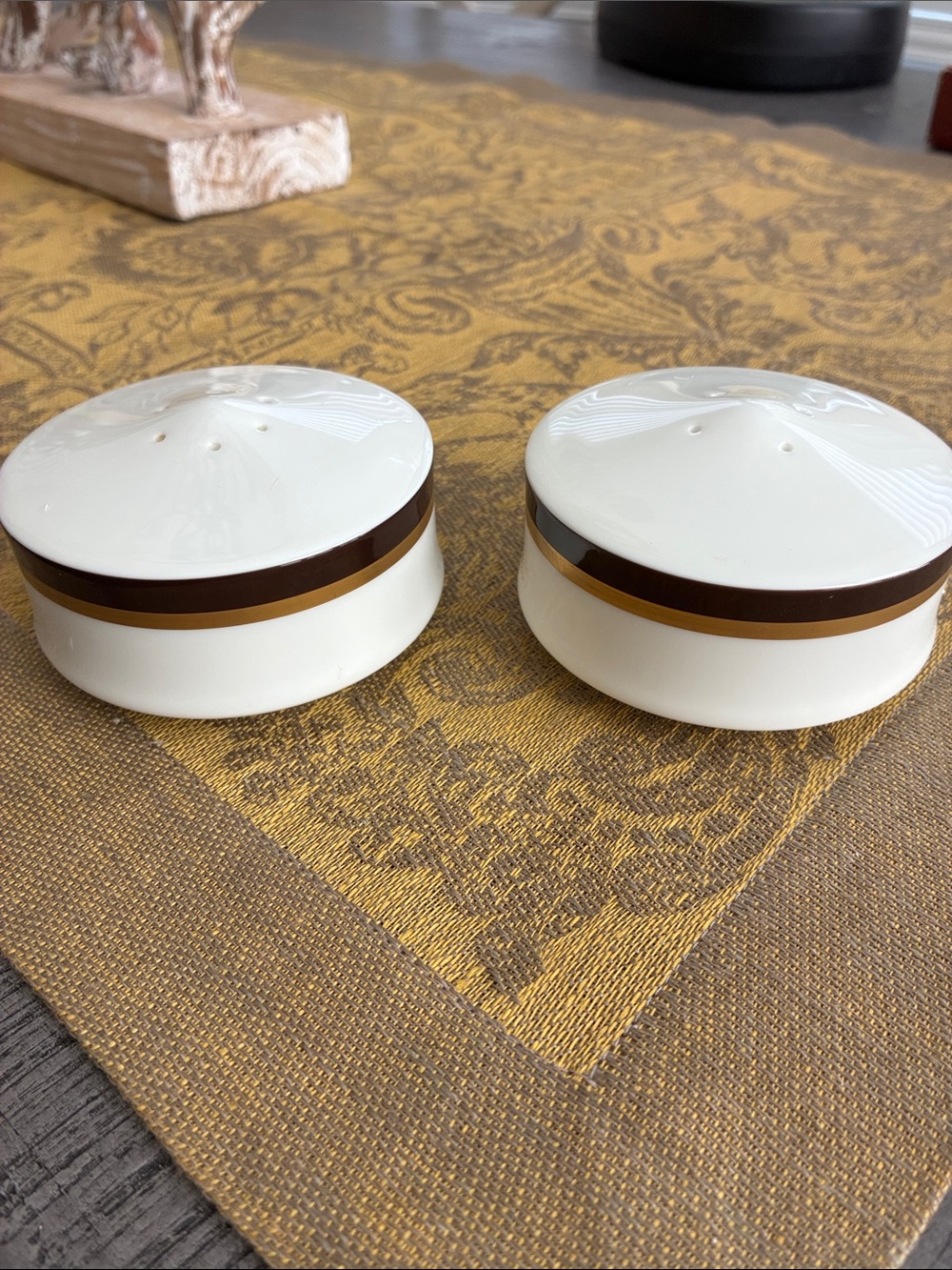 Vintage MILKSA Bone China “goldenaire” Salt & Pepper Set